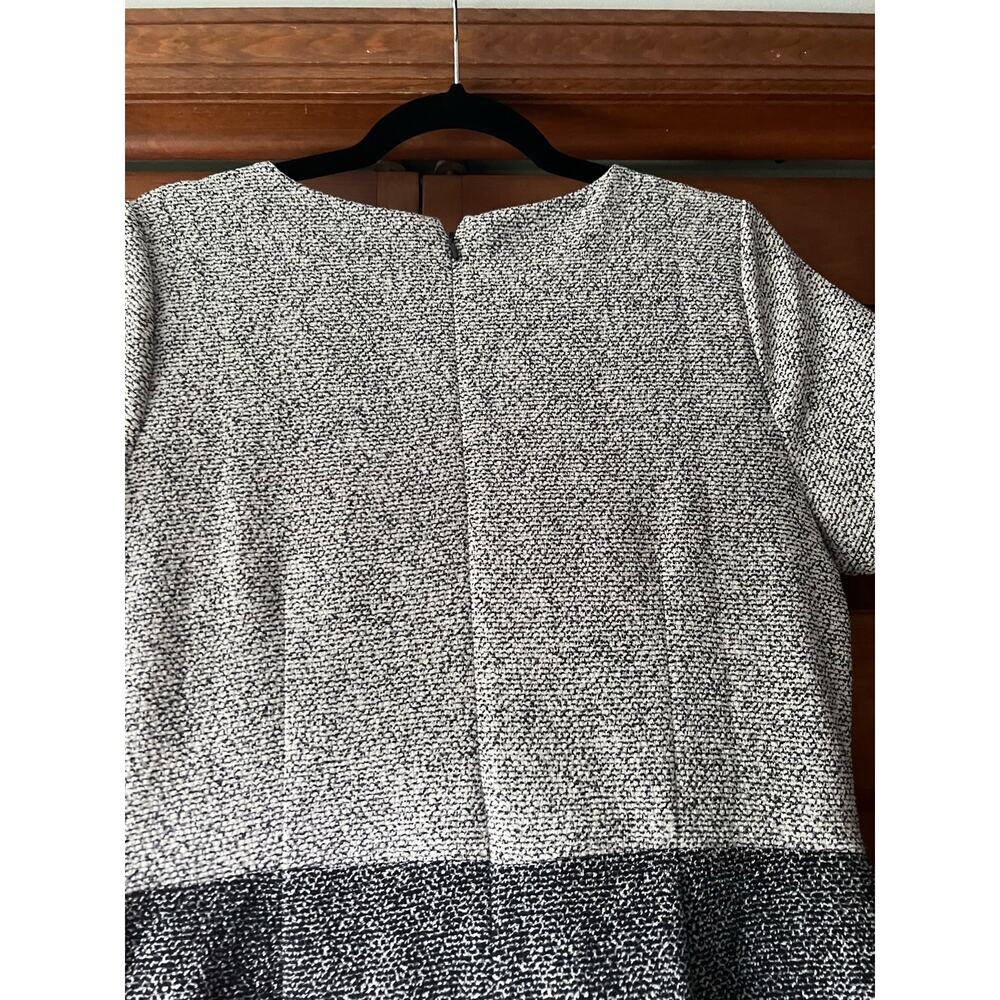 NWT LOFT Women Round Neck Speckled Tweed Sheath Dress Short Sleeve Gray Size 10 - Picture 10 of 10